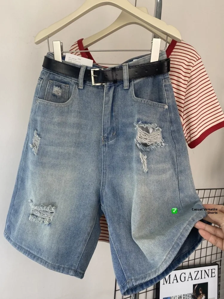 High Waist A-Line Short Jeans Summer New Style Women Loose Fit Denim Shorts Washed out Trendy Cotton Blend Cool Feeling
High Waist A-Line Short Jeans Summer New Style Women Loose Fit Denim Shorts Washed out Trendy Cotton Blend Cool Feeling
