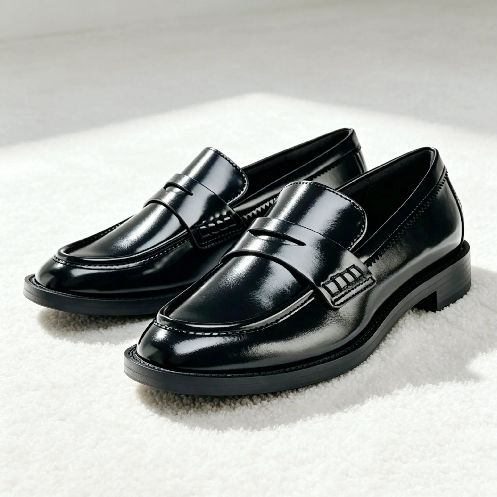 British Style Black Soft Leather Loafers Women Comfort Designer Casual Shoes Round Toe Design Elegant College Style Dress Shoes
British Style Black Soft Leather Loafers Women Comfort Designer Casual Shoes Round Toe Design Elegant College Style Dress Shoes