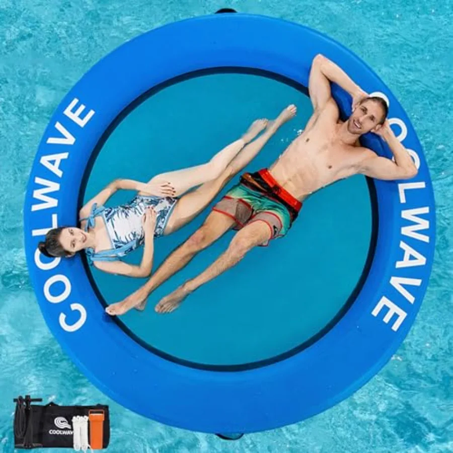 Inflatable Water Hammock Floating Dock Round Ring Float with Cup Holders for Pool and Lake Parties Durable PVC Material in Blue
Inflatable Water Hammock Floating Dock Round Ring Float with Cup Holders for Pool and Lake Parties Durable PVC Material in Blue