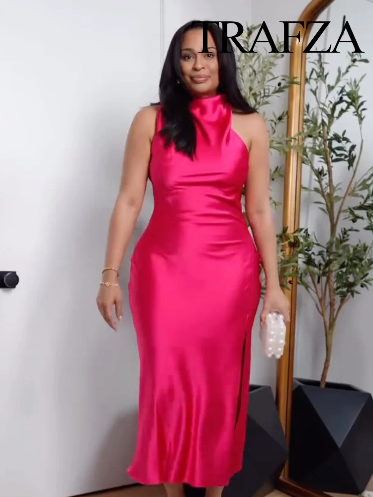 HH Woman Chic Asymmetric Satin Texture Waist Hollow Dress Fashion Summer Women Solid Side Zipper Sleeveless Midi Dress
HH Woman Chic Asymmetric Satin Texture Waist Hollow Dress Fashion Summer Women Solid Side Zipper Sleeveless Midi Dress