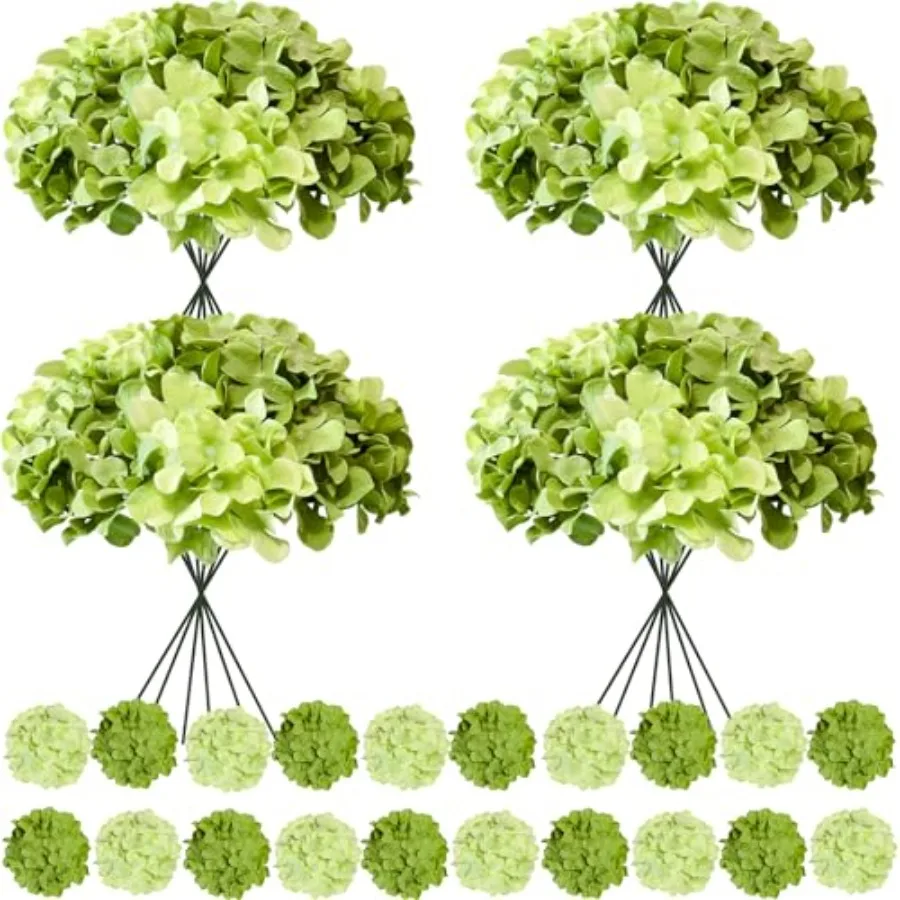 Wedding decor: faux green hydrangea artificial flowers, silk material, mixed green color, 100 pcs bulk with stems for garden pa
Wedding decor: faux green hydrangea artificial flowers, silk material, mixed green color, 100 pcs bulk with stems for garden pa