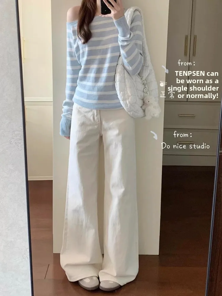 High Waist Straight Leg Wide Leg Jeans Women's White Denim Pants Spring New Style Slimming Drapey Casual High End Feeling
High Waist Straight Leg Wide Leg Jeans Women's White Denim Pants Spring New Style Slimming Drapey Casual High End Feeling