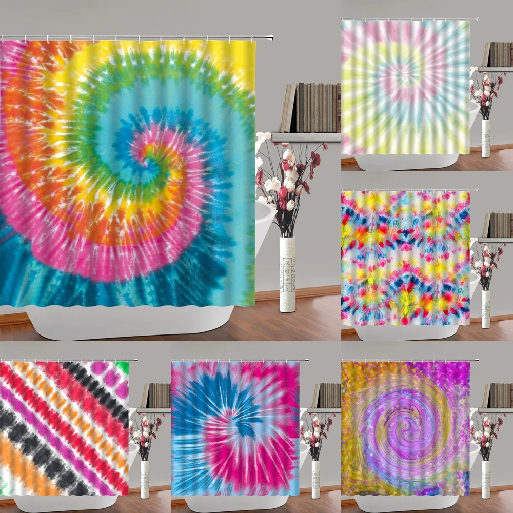 Tie Dye Shower Curtain Colorful Rainbow Abstract Spiral Fractal Psychedelic Watercolor Vintage Boho Hippie Home Bathroom Curtain
Tie Dye Shower Curtain Colorful Rainbow Abstract Spiral Fractal Psychedelic Watercolor Vintage Boho Hippie Home Bathroom Curtain