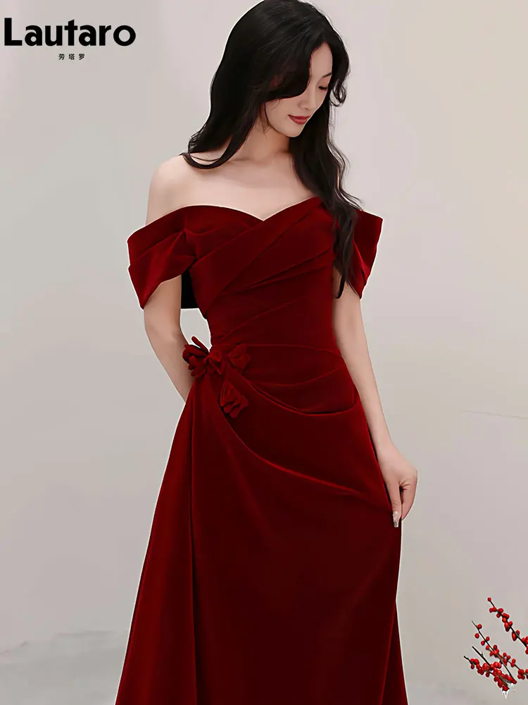Lautaro Spring Long Luxury Elegant Burgundy Soft Velvet Evening Party Wedding Prom Dresses for Women Off the Shoulder Maxi Dress
Lautaro Spring Long Luxury Elegant Burgundy Soft Velvet Evening Party Wedding Prom Dresses for Women Off the Shoulder Maxi Dress