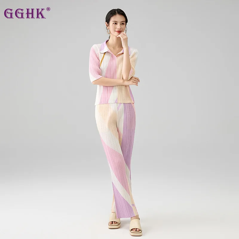 2025 Spring Summer New Women Suit Collision Print Geometric Pattern Top High-waisted Casual Loose Elastic Folding Pants
2025 Spring Summer New Women Suit Collision Print Geometric Pattern Top High-waisted Casual Loose Elastic Folding Pants