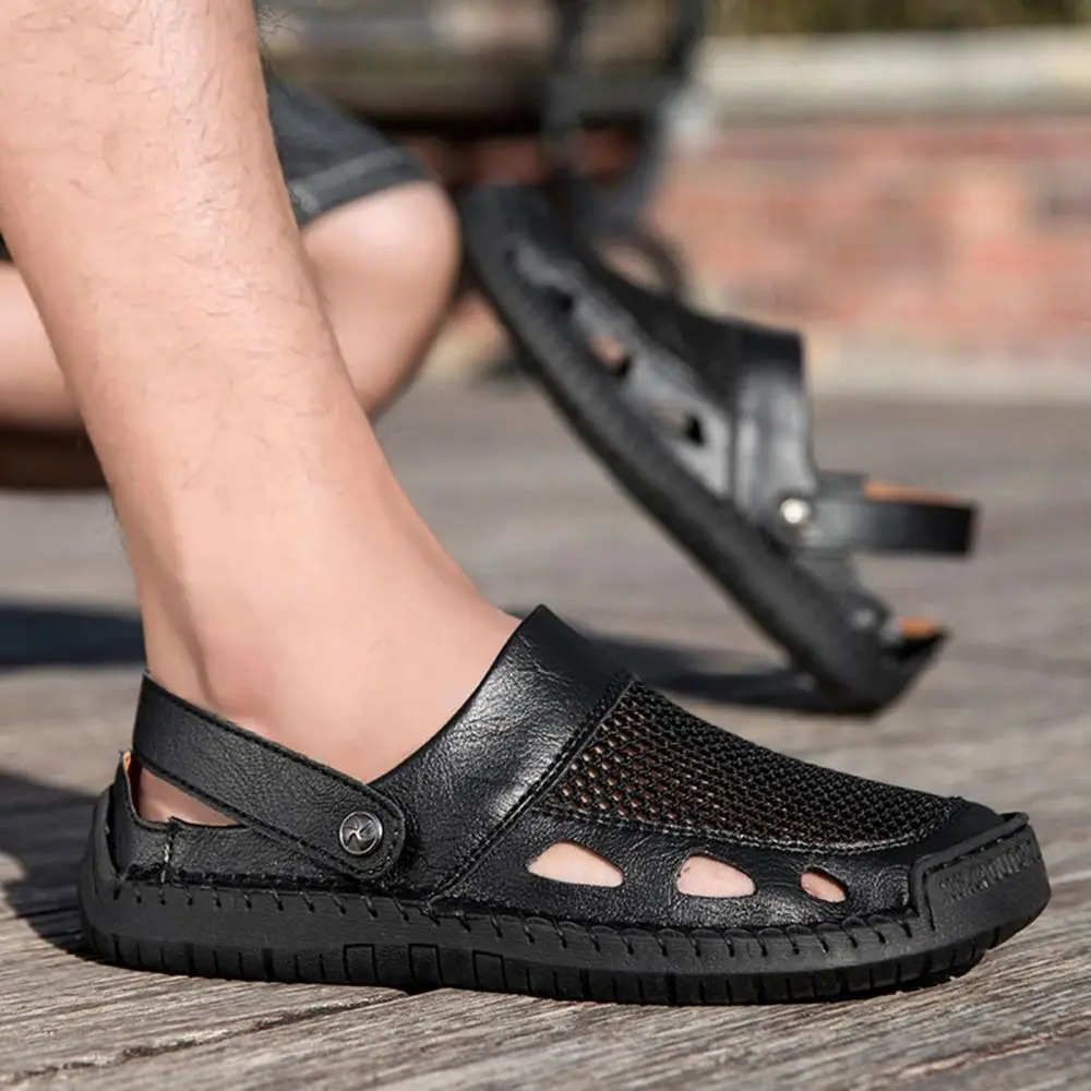 Men's Closed-Toe Mesh Hollow Sandals, Breathable Handmade Fisherman Style Slip-On Shoes, Comfortable Casual Outdoor & Beach Sandals
Men's Closed-Toe Mesh Hollow Sandals, Breathable Handmade Fisherman Style Slip-On Shoes, Comfortable Casual Outdoor & Beach Sandals