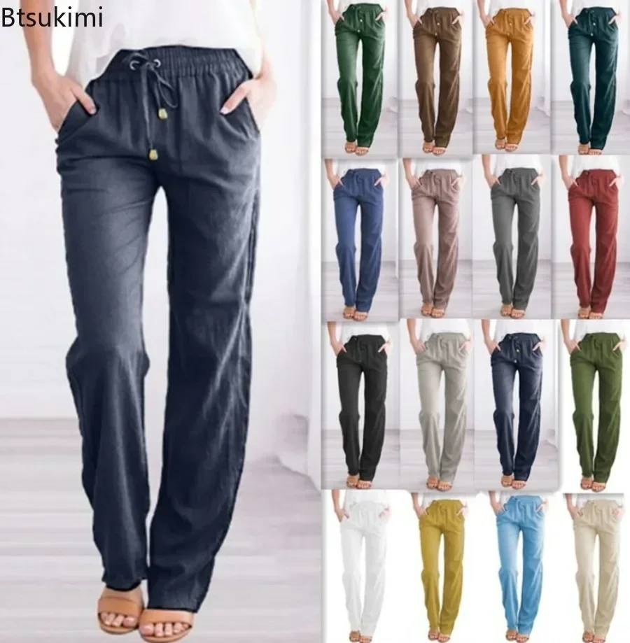 New 2025 Women's Casual Cotton Linen Pants Solid Pockets Loose Baggy Trousers Female Spring Autumn Office Ladies Bottom Trousers
New 2025 Women's Casual Cotton Linen Pants Solid Pockets Loose Baggy Trousers Female Spring Autumn Office Ladies Bottom Trousers