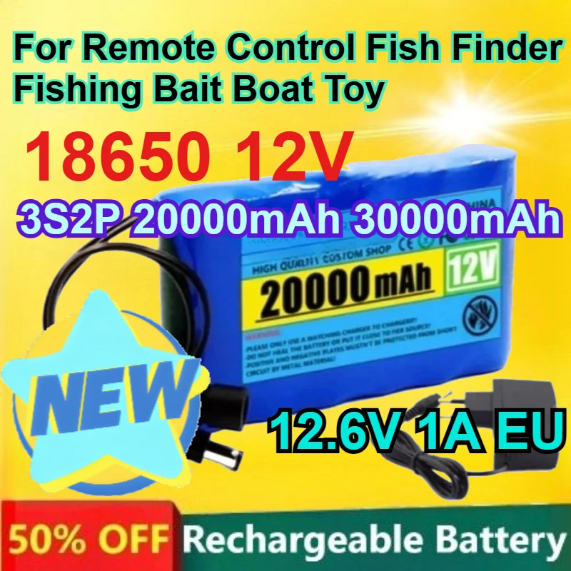 Литий-ионный аккумулятор 18650 12В для радиоуправляемых эхолотов, лодок для прикормки, игрушек, 3S2P 20Ач 30Ач + зарядное устройство (ЕС)
Литий-ионный аккумулятор 18650 12В для радиоуправляемых эхолотов, лодок для прикормки, игрушек, 3S2P 20Ач 30Ач + зарядное устройство (ЕС)