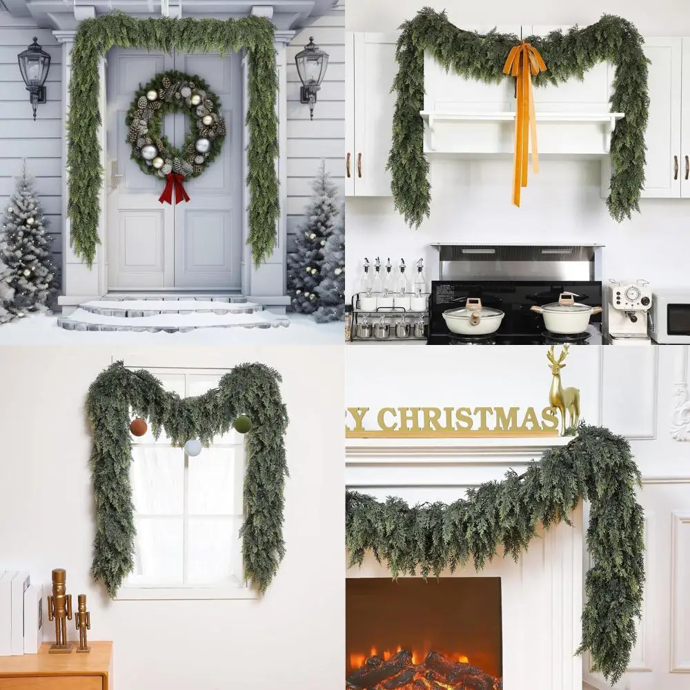 12-Foot Luxurious Artificial Cedar Garland - Dense Green Pine Needles for Christmas and Winter Home Decor
12-Foot Luxurious Artificial Cedar Garland - Dense Green Pine Needles for Christmas and Winter Home Decor