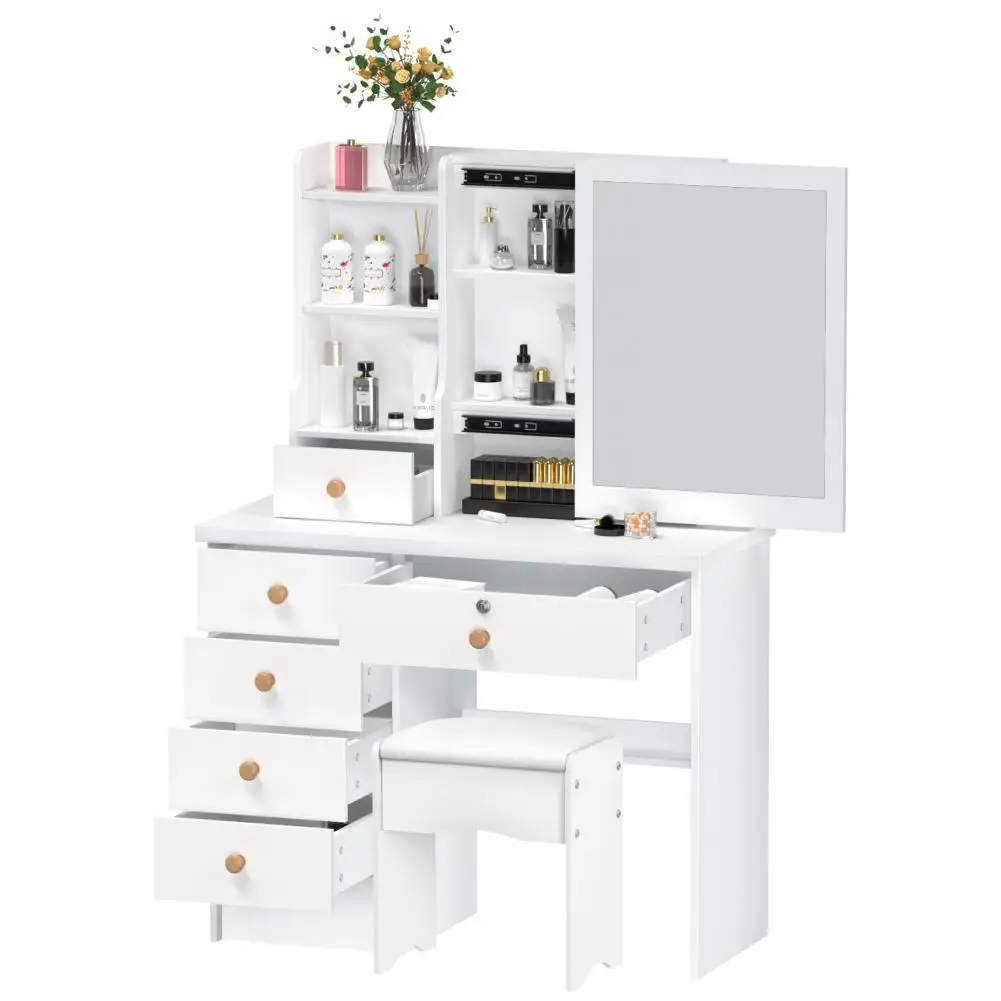 Modern Bedroom Makeup Table White Cabinet Led Mirror Storage Vanity Set Modern Drawer Tavolo Trucco Nordic Furniture
Modern Bedroom Makeup Table White Cabinet Led Mirror Storage Vanity Set Modern Drawer Tavolo Trucco Nordic Furniture