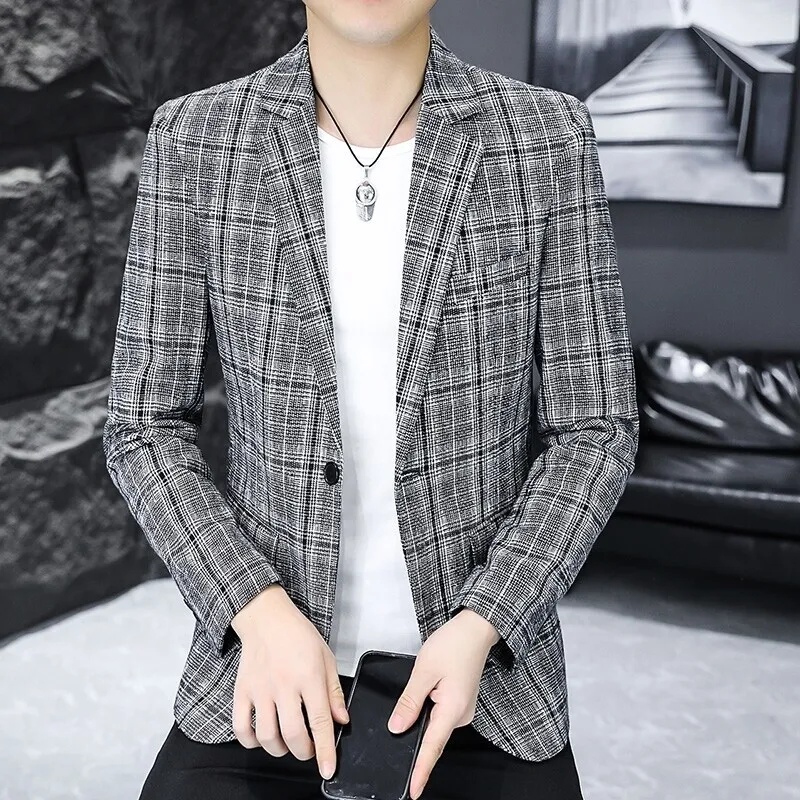 Blazer Men Fashion Gentleman Business Korean Version Slim and Trendy Checkered, Performance Banquet Host, Casual Wedding Blazer
Blazer Men Fashion Gentleman Business Korean Version Slim and Trendy Checkered, Performance Banquet Host, Casual Wedding Blazer