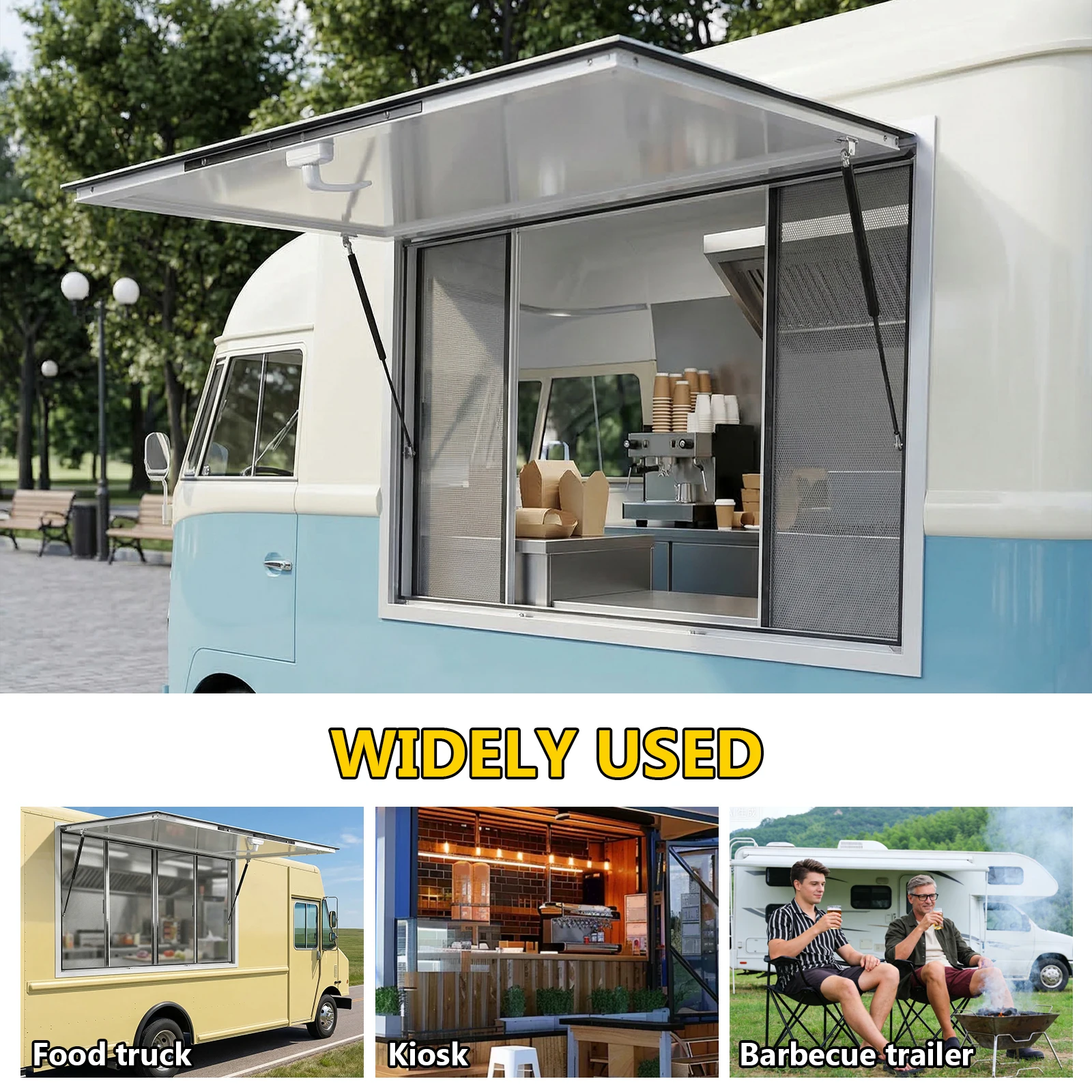 Food Trailer Window 36x36/48x36/53x33inch with 4 Sliding Door Awning Door Drag Hook (Glass Not Included)
Food Trailer Window 36x36/48x36/53x33inch with 4 Sliding Door Awning Door Drag Hook (Glass Not Included)