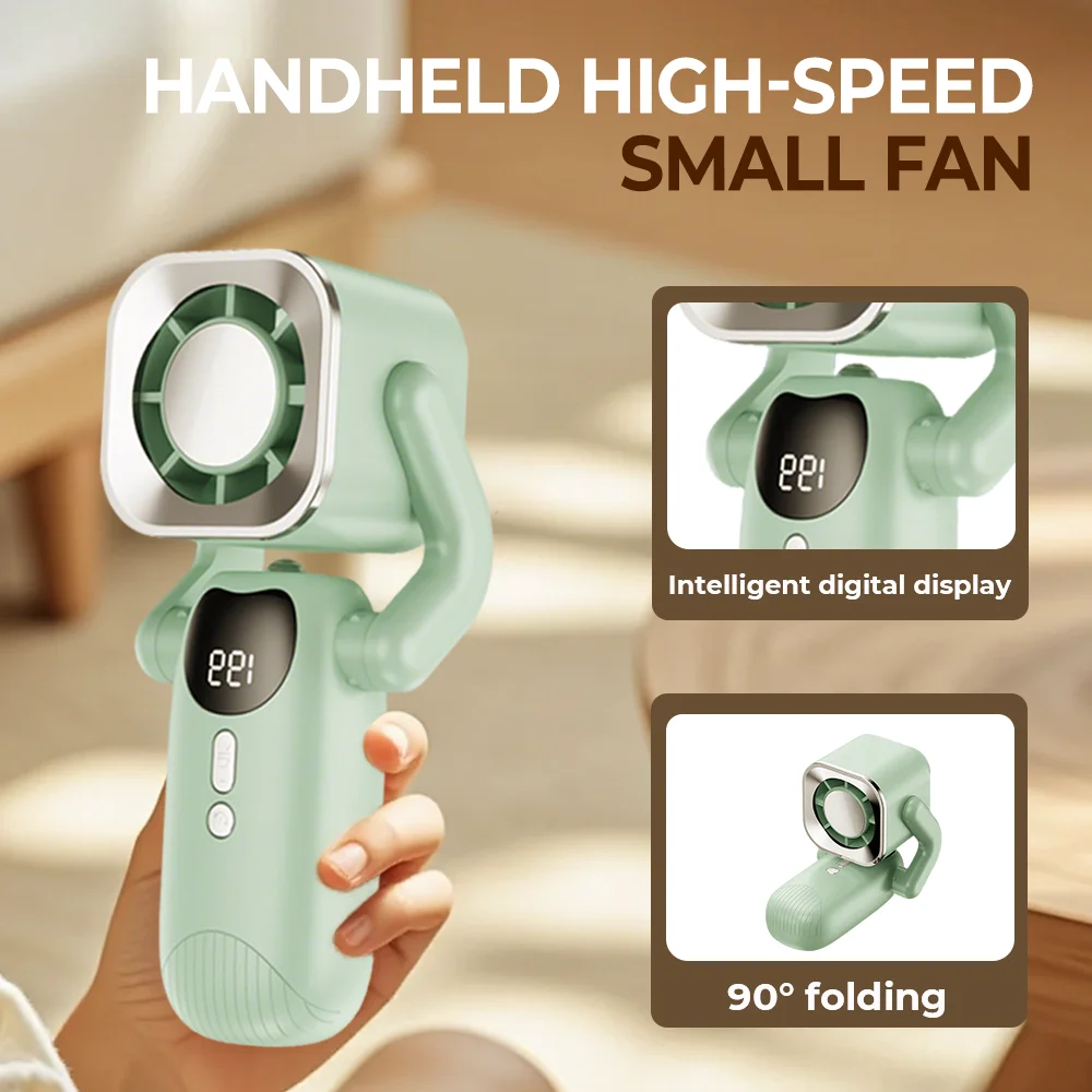 Мини-ручной вентилятор 4000 мАч, перезаряжаемая батарея, портативный вентилятор, складной подвесной вентилятор на шею, ручной вентилятор для наружного кемпинга, ледяного охлаждения
Мини-ручной вентилятор 4000 мАч, перезаряжаемая батарея, портативный вентилятор, складной подвесной вентилятор на шею, ручной вентилятор для наружного кемпинга, ледяного охлаждения