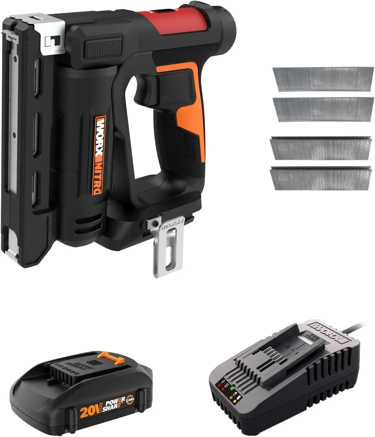 20V Cordless Crown Stapler & Brad Nailer 2-in-1, 3/8" Air Impact Technology, Tool-Free Depth Adjustment, for Woodworking
20V Cordless Crown Stapler & Brad Nailer 2-in-1, 3/8" Air Impact Technology, Tool-Free Depth Adjustment, for Woodworking