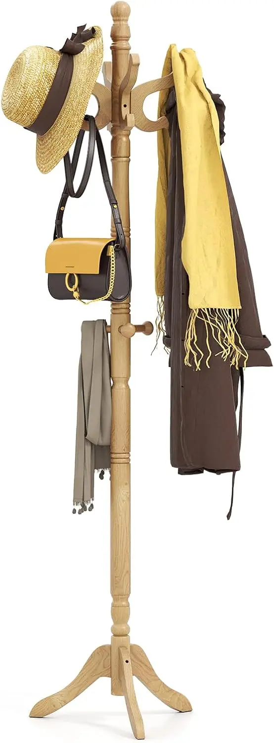 Coat Rack Freestanding, Solid Rubber Wood Coat Tree with 11 Hooks and 3 Height Options for Coats, Hats, Bags, Purses, Cl
Coat Rack Freestanding, Solid Rubber Wood Coat Tree with 11 Hooks and 3 Height Options for Coats, Hats, Bags, Purses, Cl