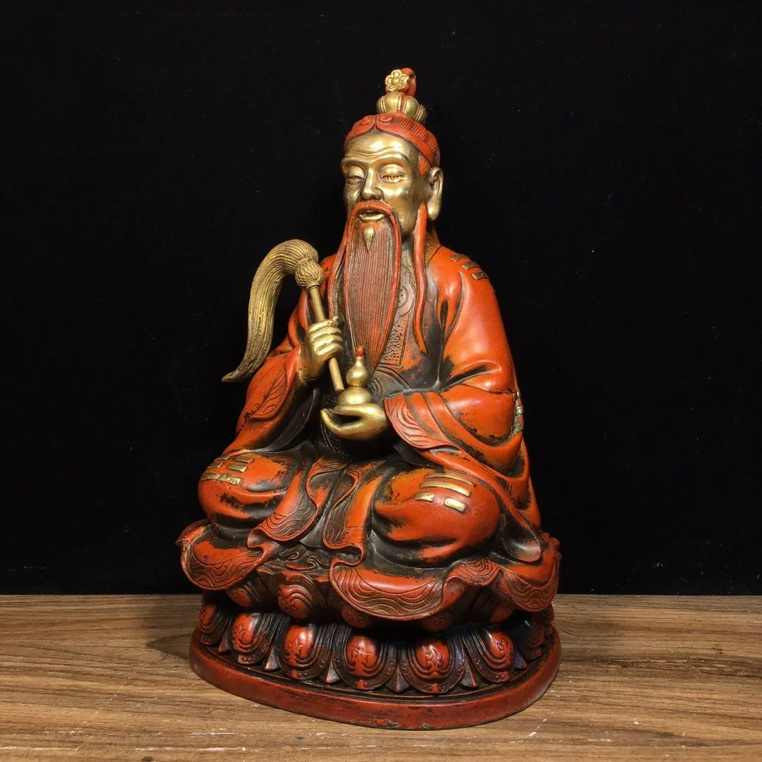 10"Tibetan Temple Collection Old Bronze Gilded Real Gold Lord Lao Zi Immortal Statue Laotse Taoism Ancestor Buddha Worship Hall
10"Tibetan Temple Collection Old Bronze Gilded Real Gold Lord Lao Zi Immortal Statue Laotse Taoism Ancestor Buddha Worship Hall