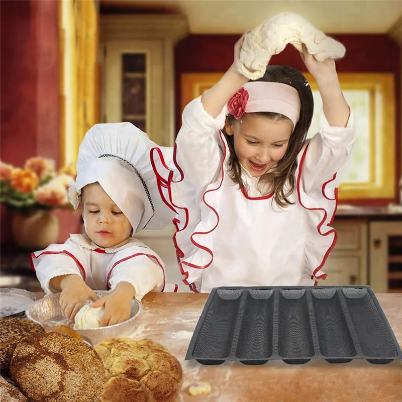 B62B-2 PCS Silicone Perforated Baking Forms Sandwich Mold French Baguette Bread Pan Food Mat 5 Loaf Non-Stick Baking Liners
B62B-2 PCS Silicone Perforated Baking Forms Sandwich Mold French Baguette Bread Pan Food Mat 5 Loaf Non-Stick Baking Liners