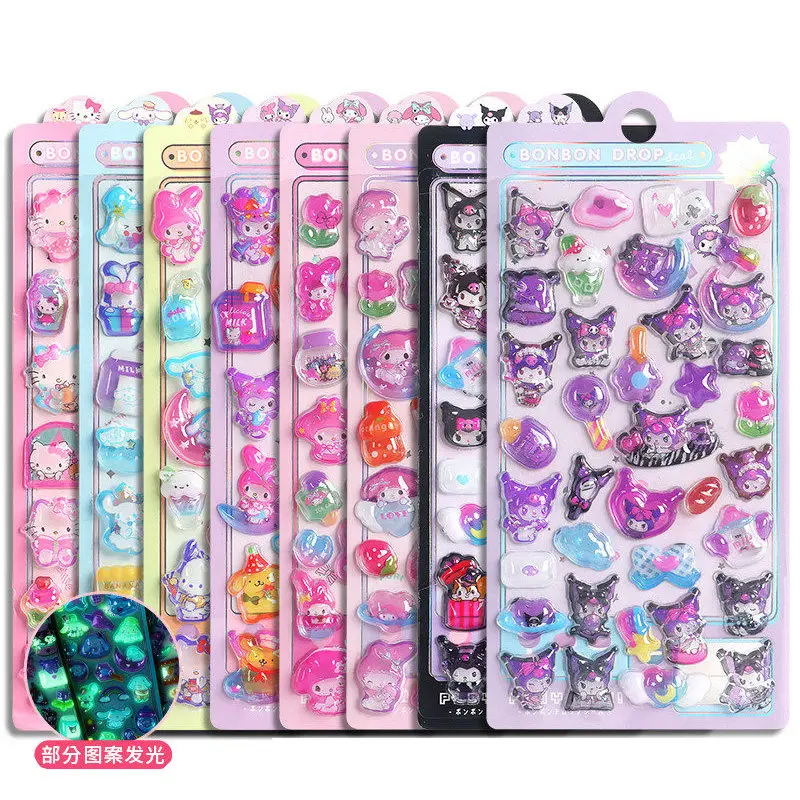 Набор из 8 оригинальных светящихся 3D-наклеек Kuromi Melody: водонепроницаемые, милые, декоративные, мультяшные, кристальные стикеры с Китти
Набор из 8 оригинальных светящихся 3D-наклеек Kuromi Melody: водонепроницаемые, милые, декоративные, мультяшные, кристальные стикеры с Китти