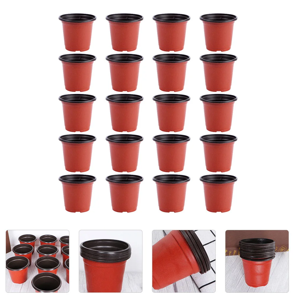 20 Pcs Soft Plastic Flower Pots Lightweight Drainage Hole Balcony Garden Decor Brown Basin Easy Cleaning
20 Pcs Soft Plastic Flower Pots Lightweight Drainage Hole Balcony Garden Decor Brown Basin Easy Cleaning