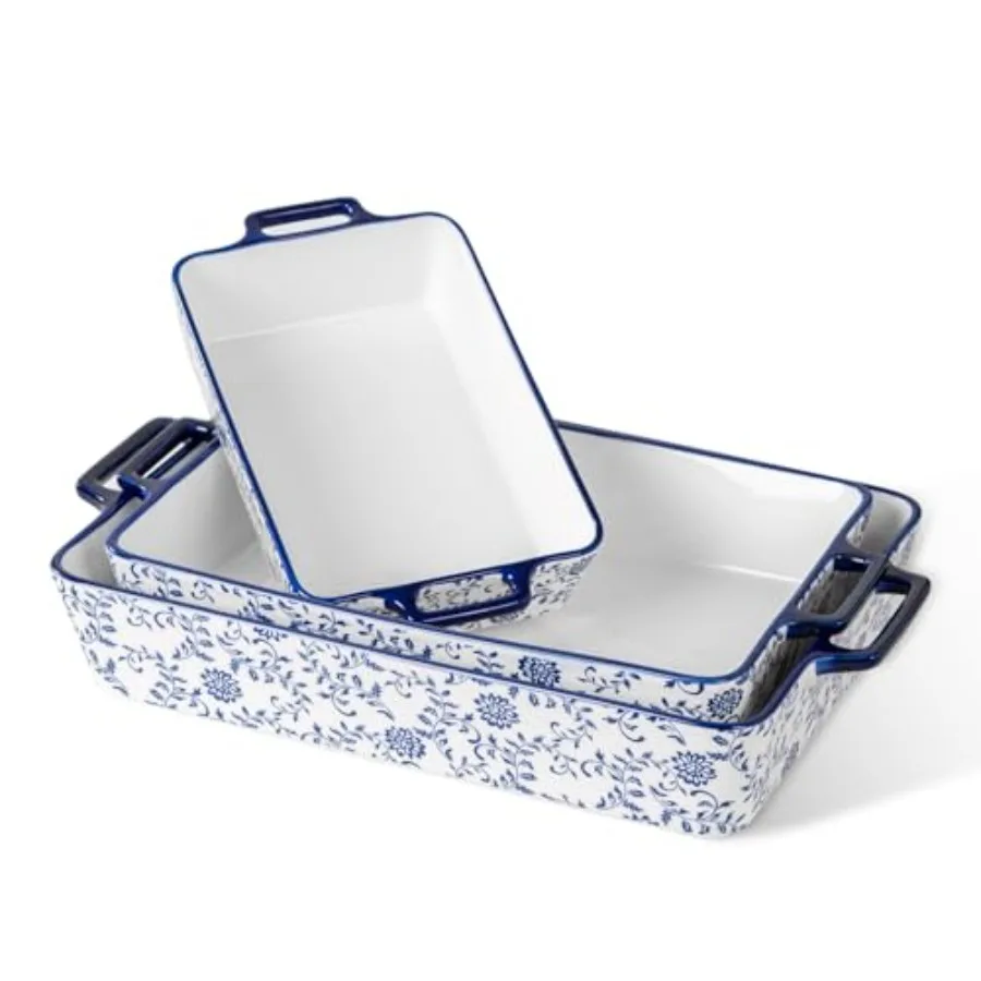 Ceramic Bakeware Set - Casserole Dish Baking Dishes for Oven - Rectangular Lasagna Pans with Handles for Kitchen Cooking - Micr
Ceramic Bakeware Set - Casserole Dish Baking Dishes for Oven - Rectangular Lasagna Pans with Handles for Kitchen Cooking - Micr