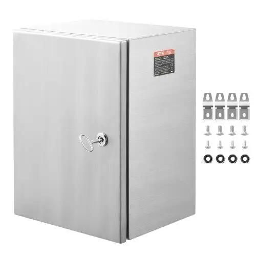 304 Stainless Steel Electrical Box 20x16x8 - Wall-Mounted Outdoor Enclosure with Lock & Hinges, IP66 Waterproof
304 Stainless Steel Electrical Box 20x16x8 - Wall-Mounted Outdoor Enclosure with Lock & Hinges, IP66 Waterproof