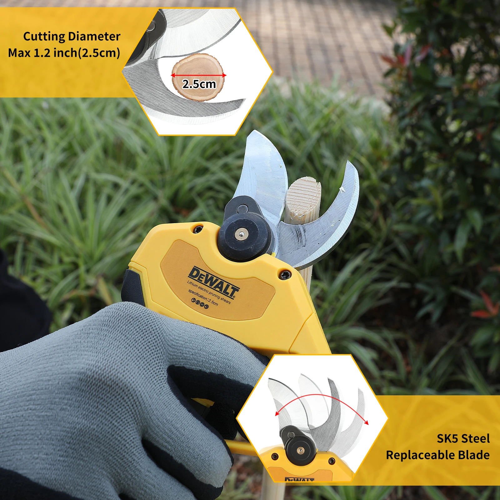 Dewalt Brushless Electric Pruning Shear 45mm 20V Battery Cordless Fruit Tree Bonsai Electric Scissors
Dewalt Brushless Electric Pruning Shear 45mm 20V Battery Cordless Fruit Tree Bonsai Electric Scissors