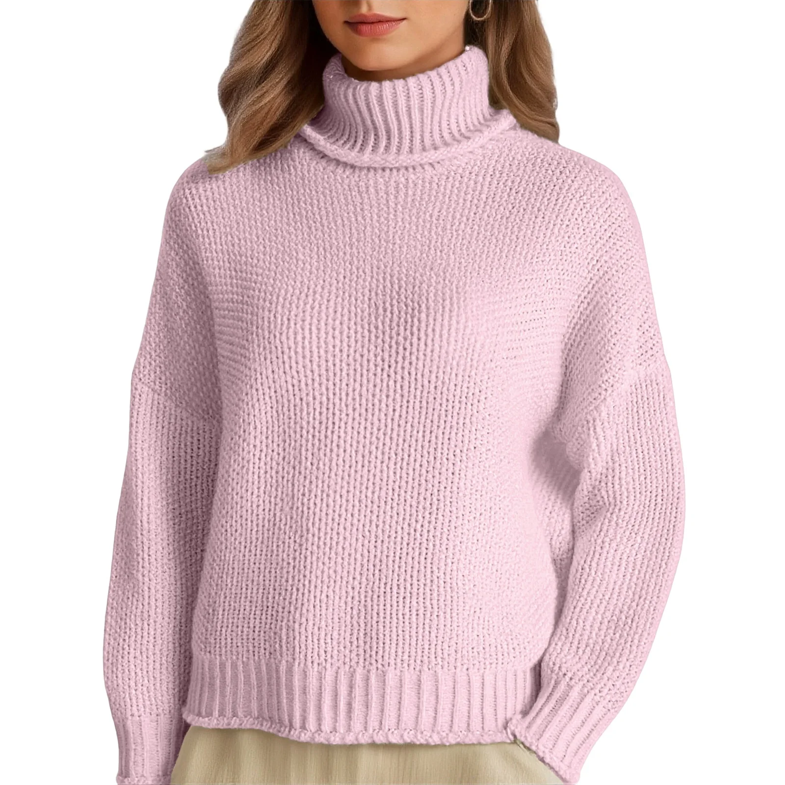 High Neck Knitted Long Sleeve Overhead Sweater Women's Fashion Autumn Winter Top Quality Acrylic Comfortable Fit
High Neck Knitted Long Sleeve Overhead Sweater Women's Fashion Autumn Winter Top Quality Acrylic Comfortable Fit