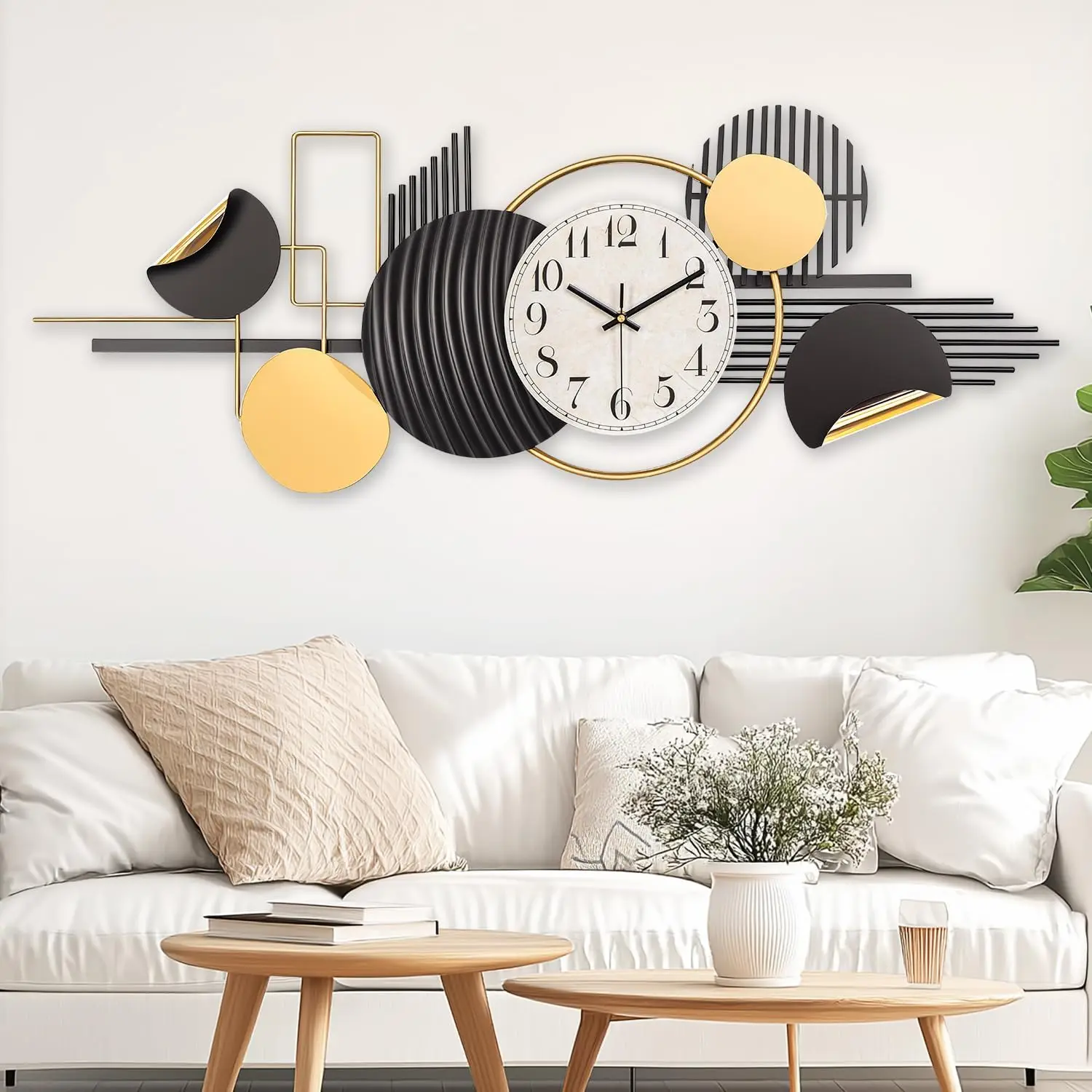 Clock,Modern Silent Metal Wall Art Wall Clocks Battery Operated, Horizontal or Vertical Hanging Clock for Living Room, Kitchen
Clock,Modern Silent Metal Wall Art Wall Clocks Battery Operated, Horizontal or Vertical Hanging Clock for Living Room, Kitchen