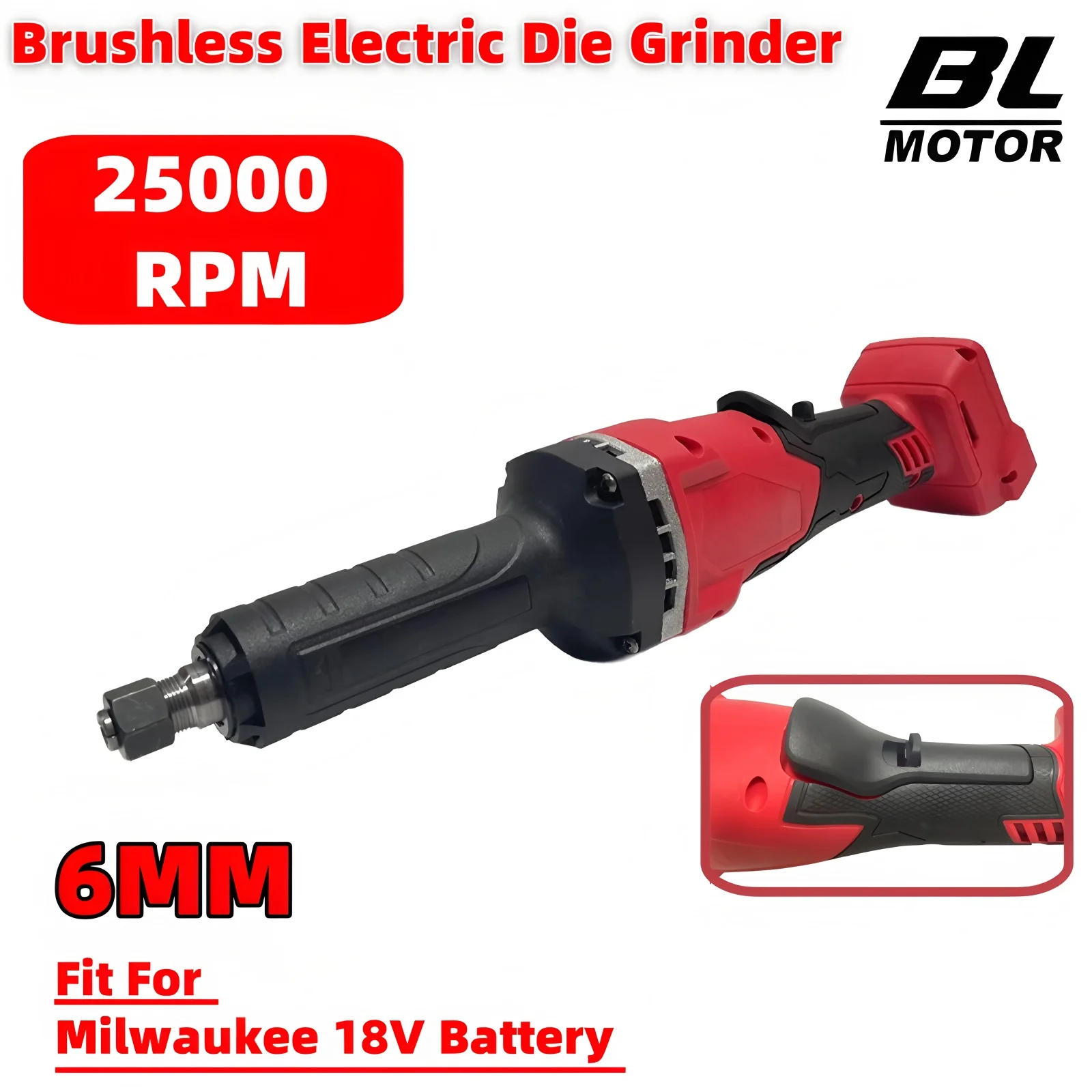25000RPM Brushless Electric Die Grinder 6mm Chuck Straight Grinders Metal Wood Grinding Engraving Tool For Milwaukee 18V Battery
25000RPM Brushless Electric Die Grinder 6mm Chuck Straight Grinders Metal Wood Grinding Engraving Tool For Milwaukee 18V Battery