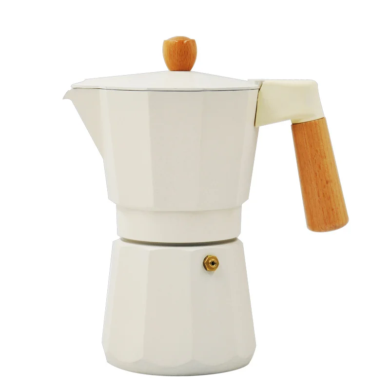Aluminum Coffee Accessories Coffee Maker 3/6 Cup Espresso Moka Pot with Wooden Handle
Aluminum Coffee Accessories Coffee Maker 3/6 Cup Espresso Moka Pot with Wooden Handle
