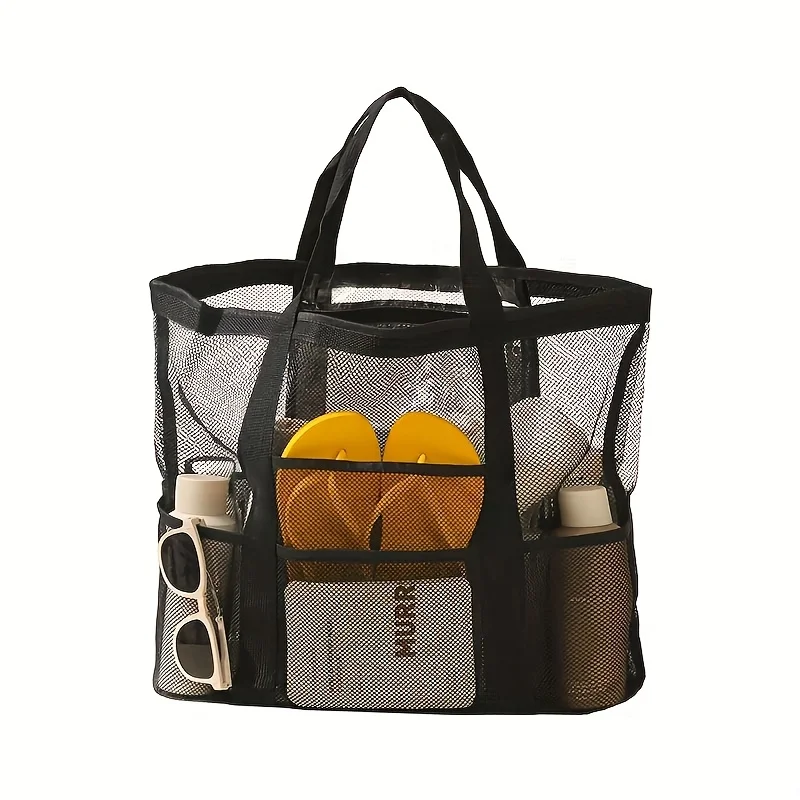 Mesh shoulder shower fitness swimming bag, shoulder bag with 9 pockets cosmetic storage, plaid beach bag, mesh beach bag storage, large-capacity portable multi-pocket beach bag, suitable for swimming toiletries, summer travel essentials, summer
Mesh shoulder shower fitness swimming bag, shoulder bag with 9 pockets cosmetic storage, plaid beach bag, mesh beach bag storage, large-capacity portable multi-pocket beach bag, suitable for swimming toiletries, summer travel essentials, summer