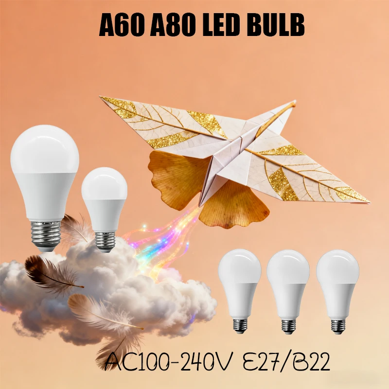 15PCS LED High Power Bulb A60 A80 AC120V 220V E27 B22 20W 24W 100LM/W for Mall Home Lighting Super Bright Warm Cold White Light
15PCS LED High Power Bulb A60 A80 AC120V 220V E27 B22 20W 24W 100LM/W for Mall Home Lighting Super Bright Warm Cold White Light