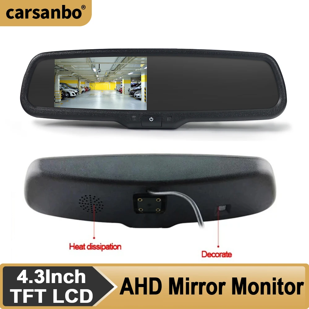 Carsanbo 4.3-Inch Car Rearview Mirror Monitor AHD TFT LCD Display Support 1080P / 720P Pixel AHD Camera Input
Carsanbo 4.3-Inch Car Rearview Mirror Monitor AHD TFT LCD Display Support 1080P / 720P Pixel AHD Camera Input