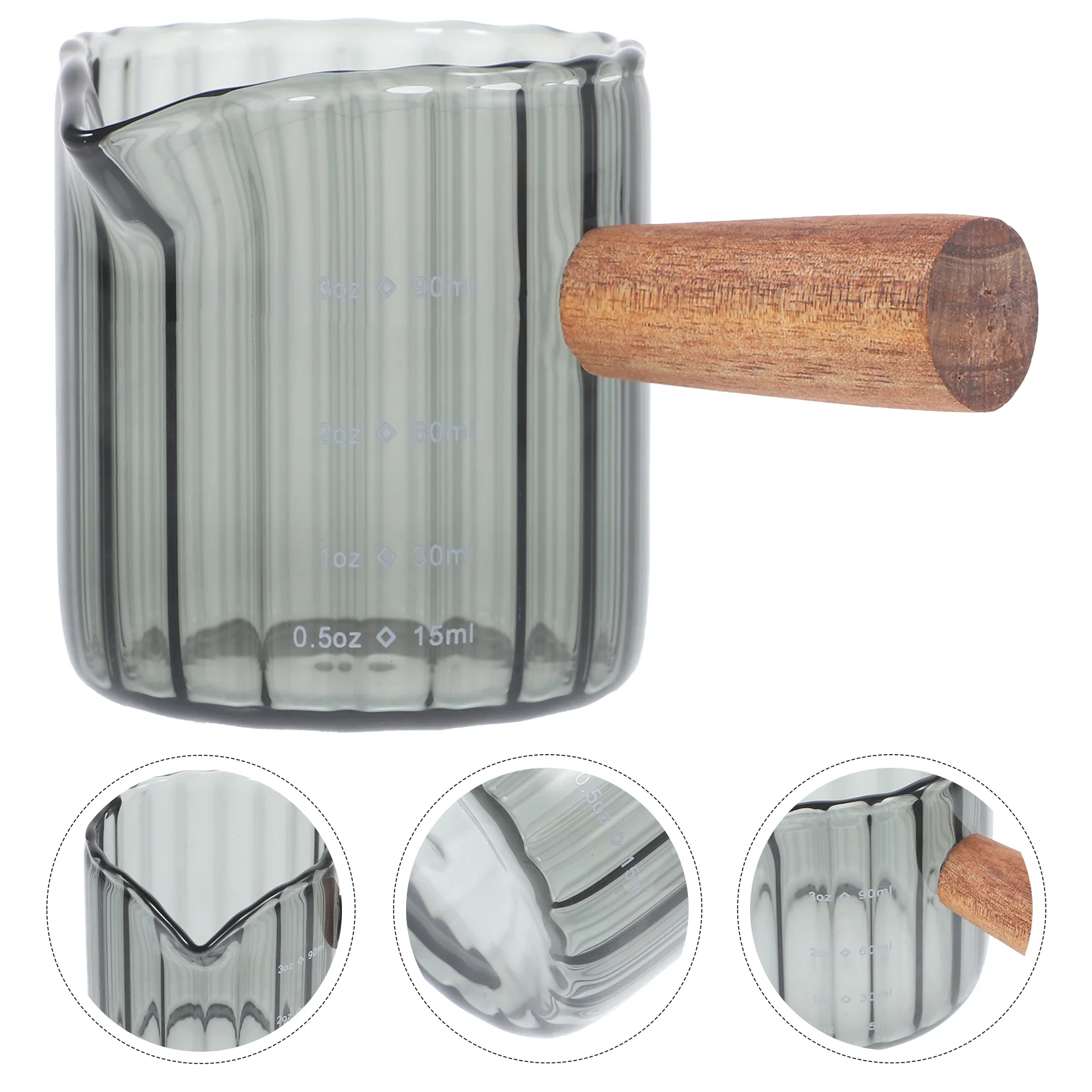 90ml Wooden Handle Espresso Measuring Cup Mini Pitcher Transparent Glass Anti Scalding Kitchen Bar Baking Bartending
90ml Wooden Handle Espresso Measuring Cup Mini Pitcher Transparent Glass Anti Scalding Kitchen Bar Baking Bartending