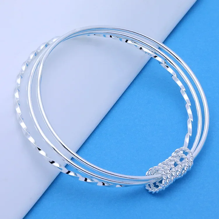 Hot charm 925 Sterling Silver fine Three circles bangles bracelets for women new Fashion Party wedding Jewelry Christmas gifts
Hot charm 925 Sterling Silver fine Three circles bangles bracelets for women new Fashion Party wedding Jewelry Christmas gifts