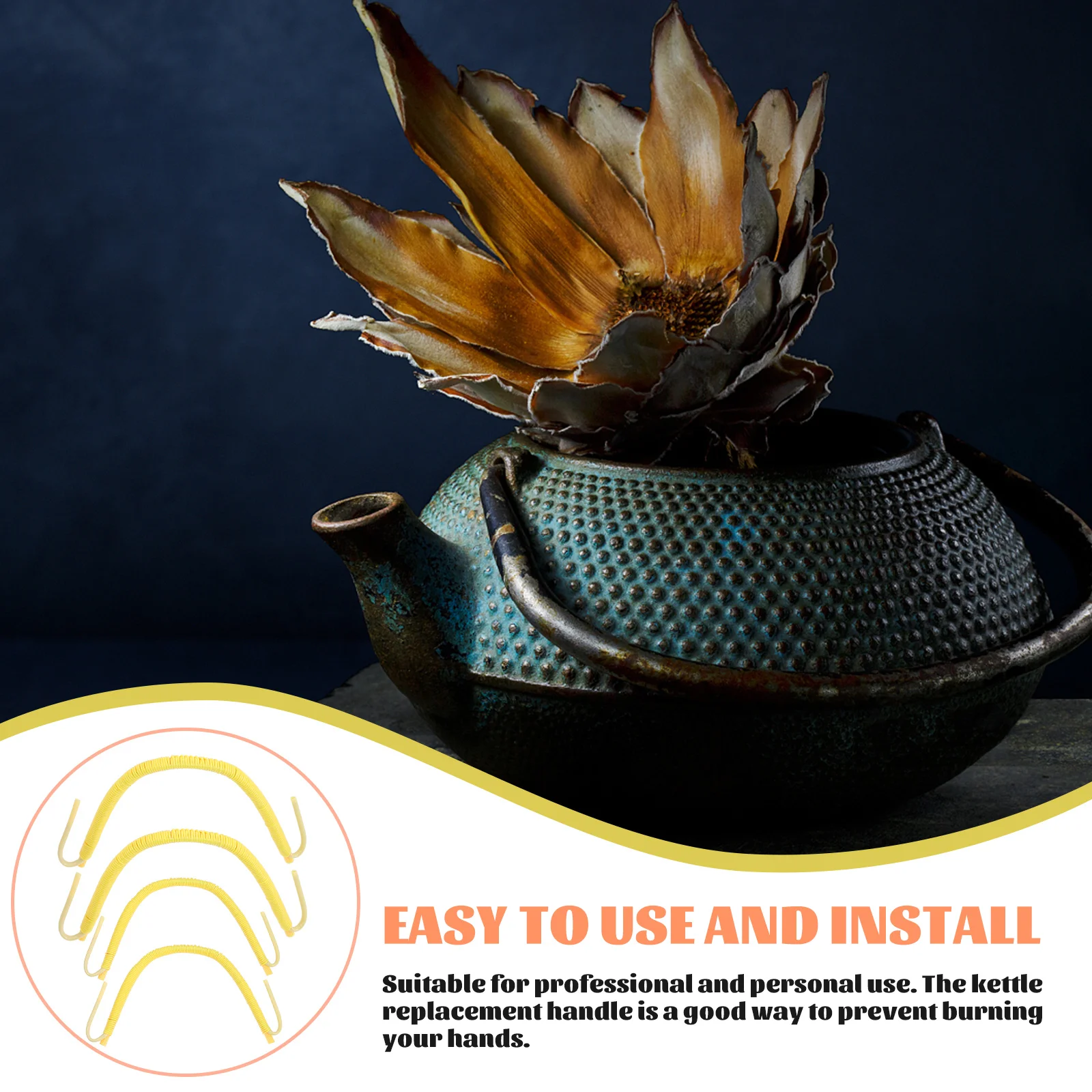 4Pcs Retro Kettle Handle Wear-Resistant Teapot Grip Replacement Easy Install for Personal and Professional Tea Brewing
4Pcs Retro Kettle Handle Wear-Resistant Teapot Grip Replacement Easy Install for Personal and Professional Tea Brewing