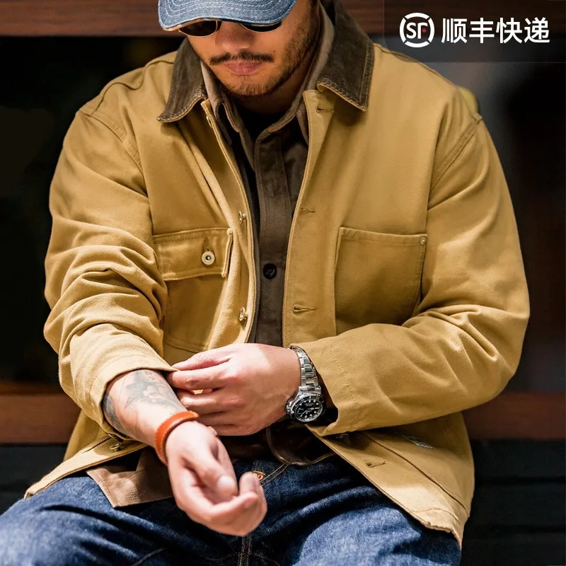 Винтажные тяжелые куртки Maden Michigan Chore, парусиновое охотничье пальто с несколькими карманами для мужчин, весенняя свободная верхняя одежда с воротником с лацканами
Винтажные тяжелые куртки Maden Michigan Chore, парусиновое охотничье пальто с несколькими карманами для мужчин, весенняя свободная верхняя одежда с воротником с лацканами