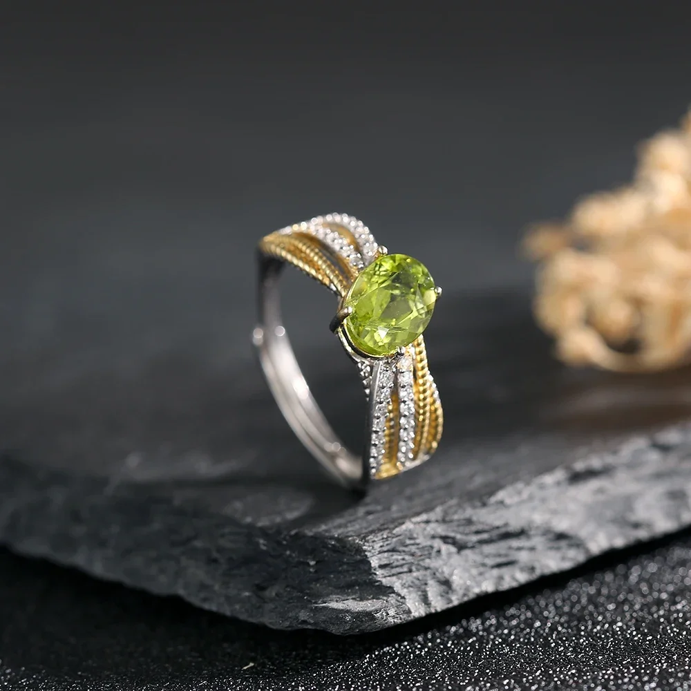 Genuine 925 Silver Ring K Gold Plated Adjustable Bands 8*6mm Natural Peridot Gemstone Birthstone Healing Jewelry Boho Gifts
Genuine 925 Silver Ring K Gold Plated Adjustable Bands 8*6mm Natural Peridot Gemstone Birthstone Healing Jewelry Boho Gifts