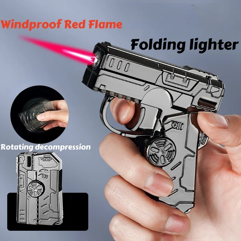 Складная вращающаяся декомпрессионная зажигалка с красным пламенем, ветрозащитная, на бутане, портативная турбо-зажигалка, подарок для мужчин
Складная вращающаяся декомпрессионная зажигалка с красным пламенем, ветрозащитная, на бутане, портативная турбо-зажигалка, подарок для мужчин