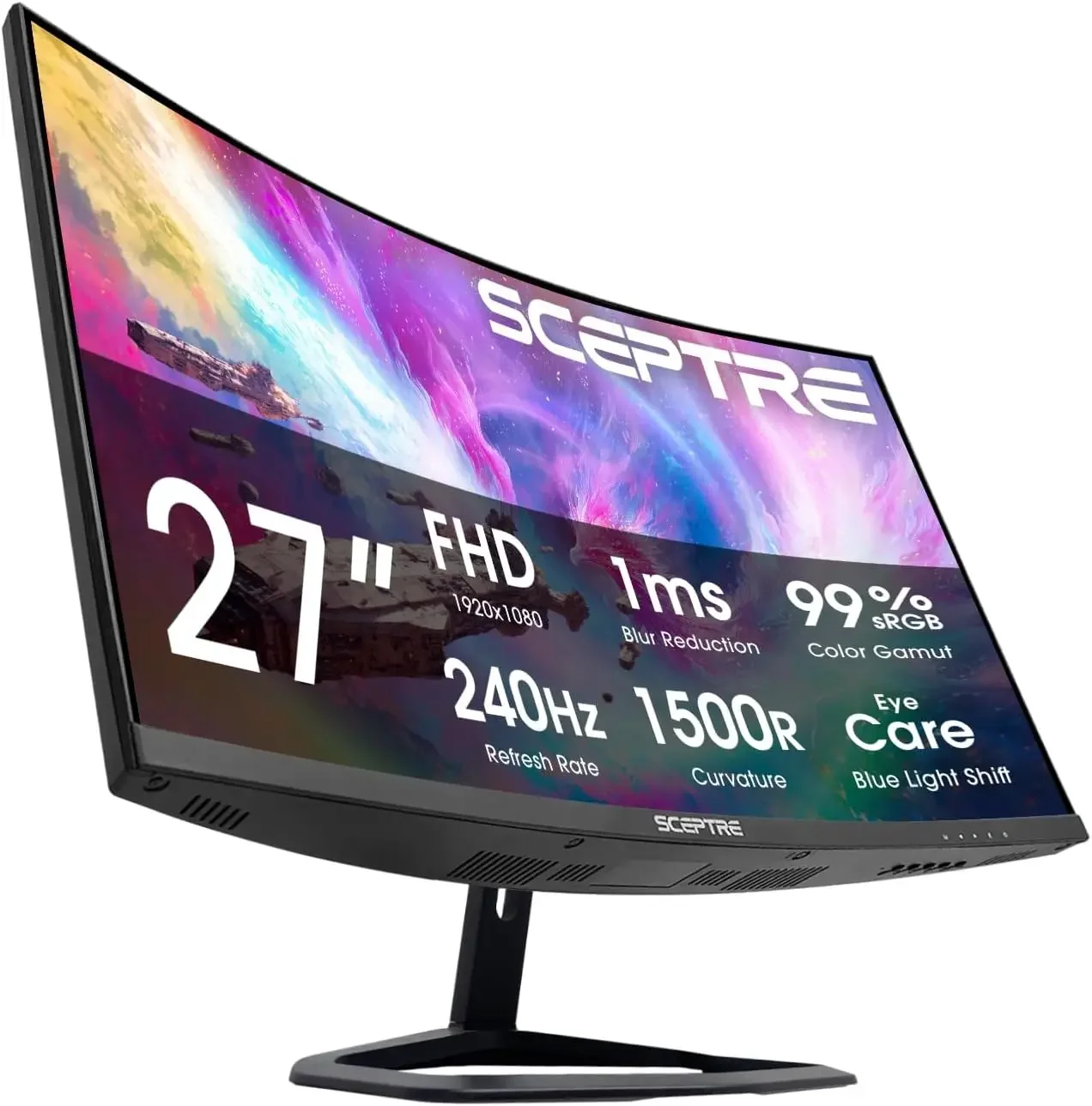 27-Inch Curved Gaming Monitor, FHD 1080p, 240Hz, 1500R, DisplayPort & HDMI x2, Built-in Speakers, Machine Black (C275B-FWT240 Se
27-Inch Curved Gaming Monitor, FHD 1080p, 240Hz, 1500R, DisplayPort & HDMI x2, Built-in Speakers, Machine Black (C275B-FWT240 Se