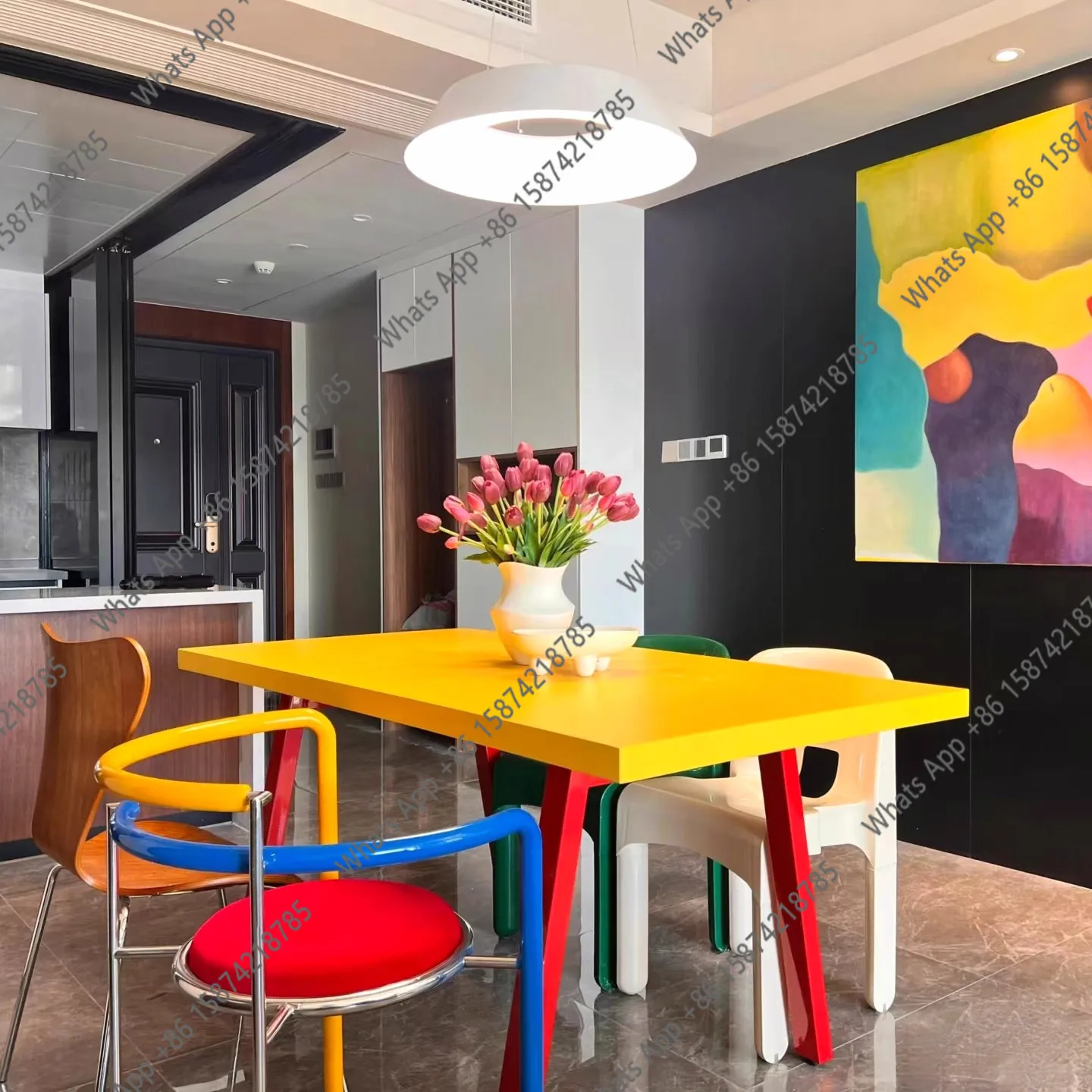 Modern dining table household small apartment living room color rectangular desk desk computer table
Modern dining table household small apartment living room color rectangular desk desk computer table