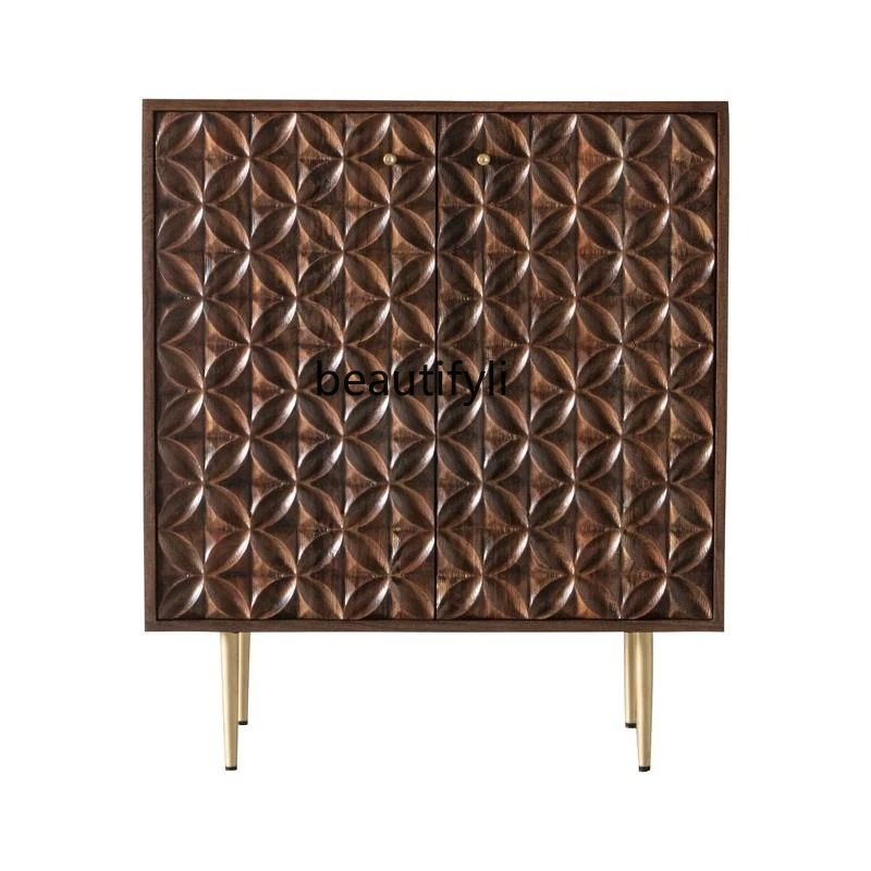 American porch cabinet retro solid wood carving flower partition cabinet light luxury simple foyer decorative cabinet
American porch cabinet retro solid wood carving flower partition cabinet light luxury simple foyer decorative cabinet