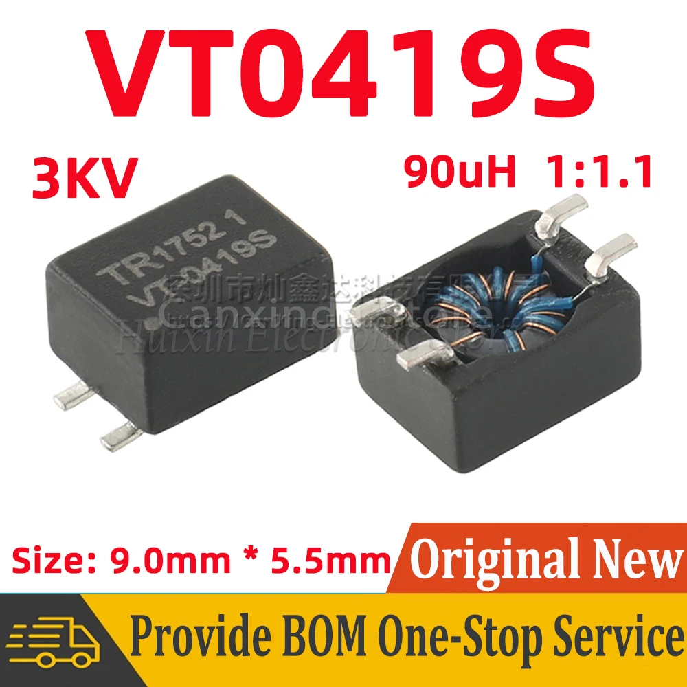 5pcs VT0419S VT-0419S SMD 3KV High Voltage Isolation Pulse Transformer Drive 90uH Turns Ratio 1:1.1
5pcs VT0419S VT-0419S SMD 3KV High Voltage Isolation Pulse Transformer Drive 90uH Turns Ratio 1:1.1