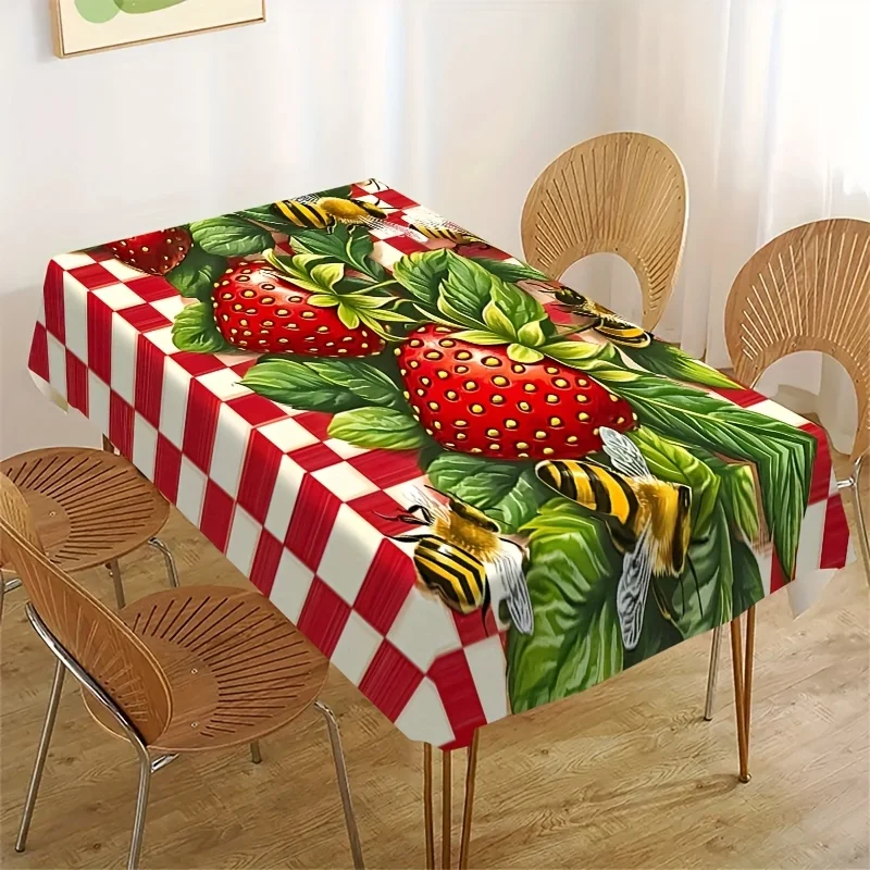 Tablecloth Vibrant Strawberry and Bee Pattern Square Table Cover for Home Decor Dining Table Parties Family Outdoor Decoration Durable Easy Clean Reusable Polyester Tablecloth
Tablecloth Vibrant Strawberry and Bee Pattern Square Table Cover for Home Decor Dining Table Parties Family Outdoor Decoration Durable Easy Clean Reusable Polyester Tablecloth