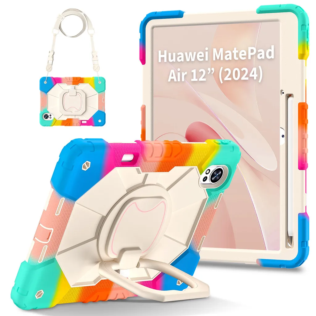 360 Rotating Shockproof Heavy Duty Safe Case for Huawei MatePad Air 12 MatePad 12X 2024 with Shoulder Strap Pencil Holder
360 Rotating Shockproof Heavy Duty Safe Case for Huawei MatePad Air 12 MatePad 12X 2024 with Shoulder Strap Pencil Holder