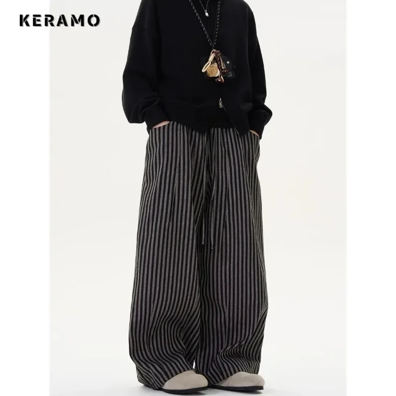 2025 Spring Street Casual Striped Print High Waist Wide Leg Pants Women's 2000S Fashion Loose Drawstring Full Length Trousers
2025 Spring Street Casual Striped Print High Waist Wide Leg Pants Women's 2000S Fashion Loose Drawstring Full Length Trousers