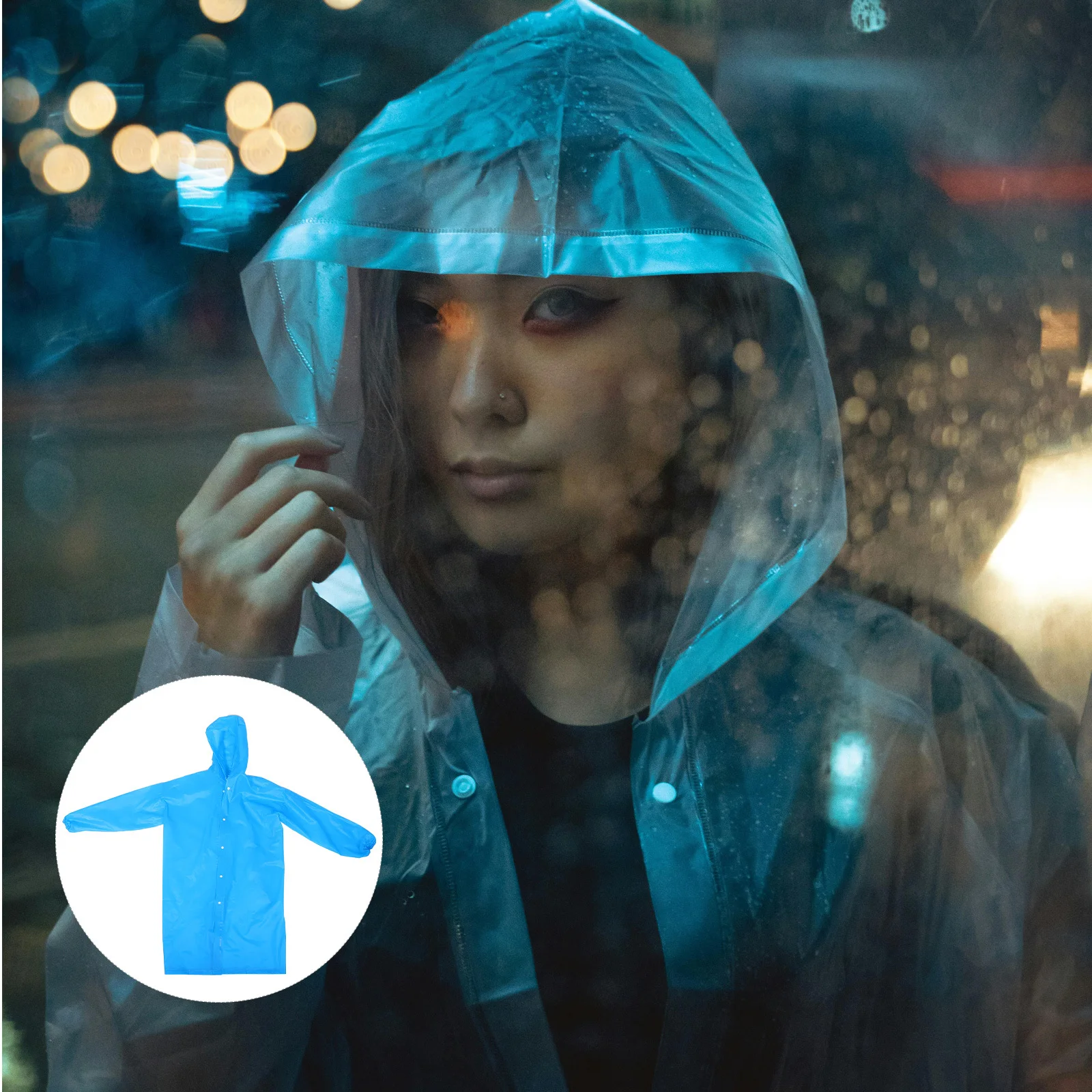 Reusable Long Adult Thick Raincoat Hood Waterproof Lightweight Outdoor Blue Rain Poncho Heavy Duty Rain Gear Blue Raincoat 
Reusable Long Adult Thick Raincoat Hood Waterproof Lightweight Outdoor Blue Rain Poncho Heavy Duty Rain Gear Blue Raincoat