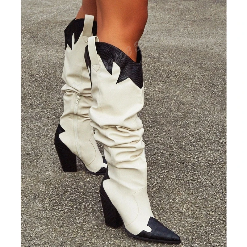 Black and White Matte Leather Knee High Boots Pointed Toe Chunky Heel Zipper Women Shoes 2023 Fashion Sexy Zapatos Para Mujere
Black and White Matte Leather Knee High Boots Pointed Toe Chunky Heel Zipper Women Shoes 2023 Fashion Sexy Zapatos Para Mujere
