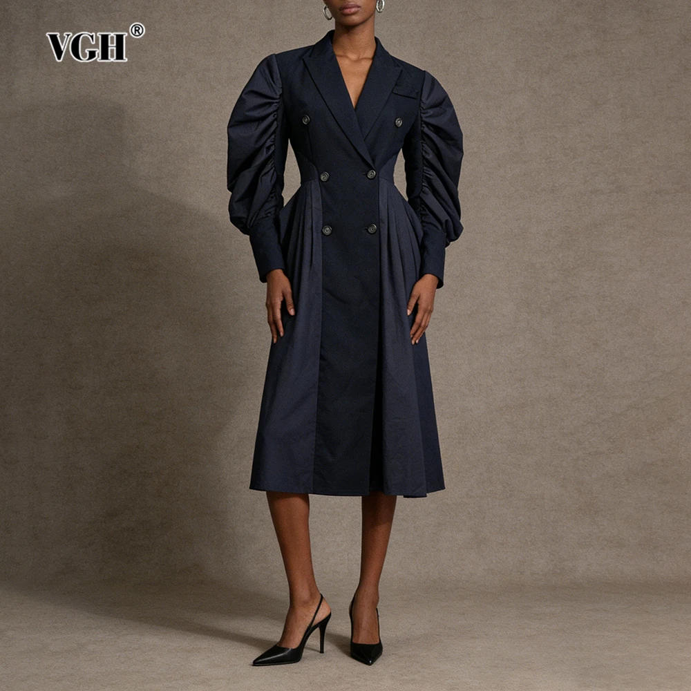 VGH French Style Trend Loose Jackets For Women V Neck Long Sleeve Spliced Button Autumn Temperament Party Jacket Female Fashion
VGH French Style Trend Loose Jackets For Women V Neck Long Sleeve Spliced Button Autumn Temperament Party Jacket Female Fashion