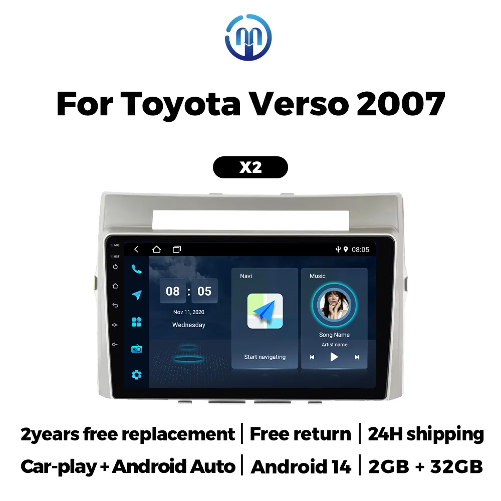 Autoradio Android Auto Intelligent System for Toyota Corolla Verso AR10 2004-2009 Car Radio Multimedia Screen Stereo Carplay GPS
Autoradio Android Auto Intelligent System for Toyota Corolla Verso AR10 2004-2009 Car Radio Multimedia Screen Stereo Carplay GPS